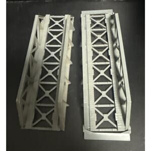 Tyco HO Scale Warren Truss Bridge Gray Model Train Layout Scenery Lot Of 2